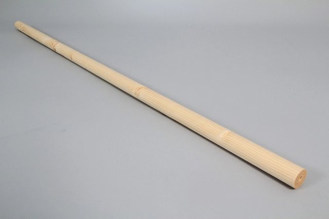 Handlauf aus Massivholz Fichte in Natur, rund, Durchmesser: 4 cm, Länge: 225 cm - Bild 1