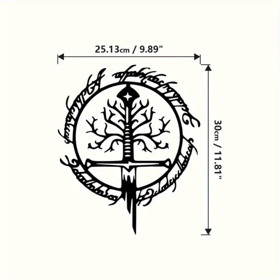 CIFBUY Iron Vow Wandkunst Der Herr der Ringe inspiriertes dekoratives Ornament in Schwarz - Bild 2