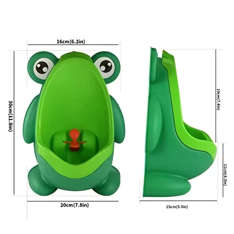Frosch Töpfchentrainer für Jungen mit Zielspiel in Grün, wandmontierter Pinkeltrainer zum Sauberkeitslernen - Bild 2