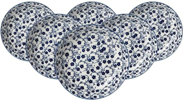 Ritzenhoff & Breker Suppenteller Royal Sakura aus Porzellan, Blau-Weiß, 6er Set, Durchmesser: 20,5 cm - Bild 1