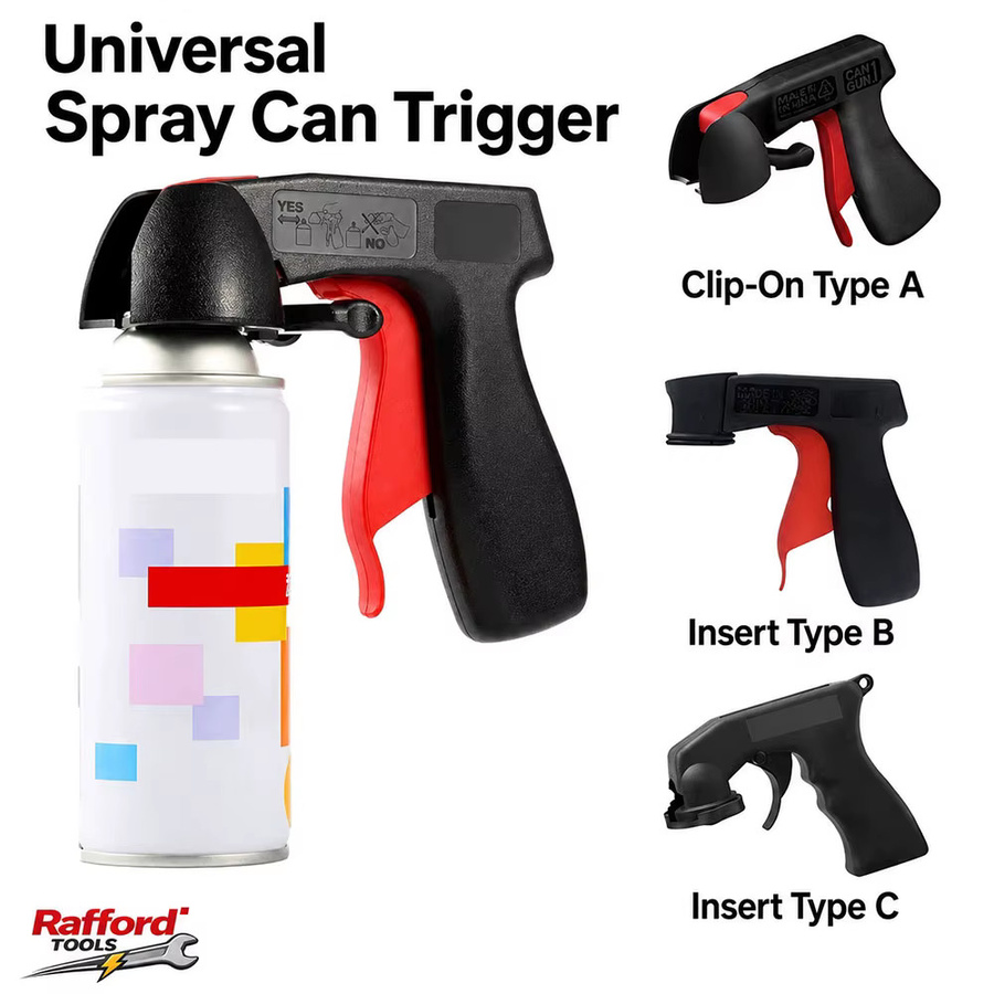 Rafford Sprühdosen-Triggergriff in Schwarz, Universeller Aerosoldosen-Adapter zum Aufstecken für DIY Autolackierungen - Bild 5