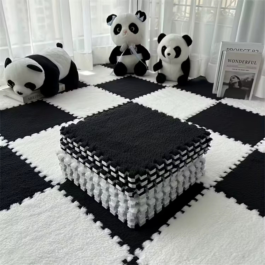 DHDH Plüsch-Baby-Fußmatten in Weiß, rutschfeste und warme Kunstfell-Teppiche für Wohnzimmer, Schlafzimmer und Küche - Bild 2