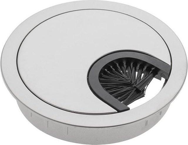 Vivolink Kabeldurchführung Desk Grommet aus Aluminium in Silber, Durchmesser: 6 cm - Bild 1