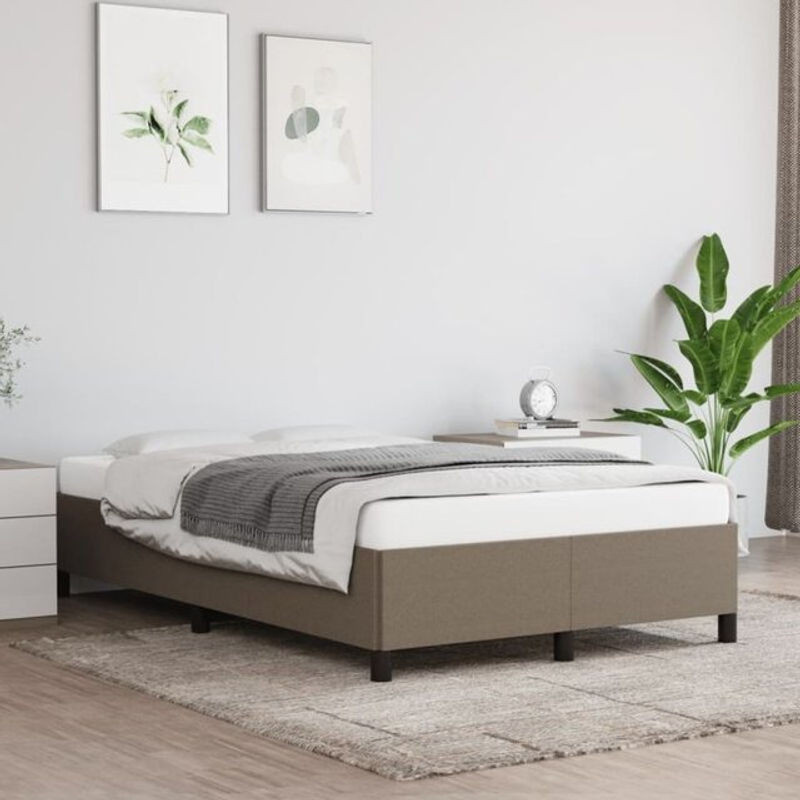 Polsterbett vidaxl in Taupe meliert aus Stoff und Holz, B/T: 120 x 190 cm - Bild 1