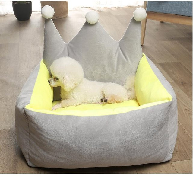 Plüsch-Hundebett und Katzenbett als beruhigendes Schlafsofa für kleine und mittelgroße Haustiere, B/T/H: 48 x 38 x 30 cm - Bild 1
