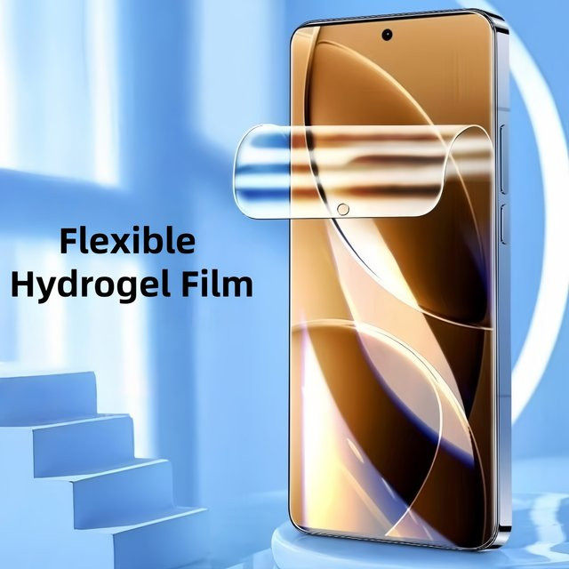 2 Stück transparente Hydrogelfolie Displayschutz aus weichem TPU für Realme 16 15 14 13 12 Pro Plus 15X 14X P3 Pro - Bild 1