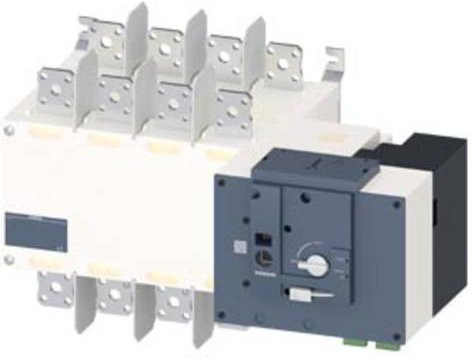 Siemens Netzumschalter Schwarz 4polig 1000A 4 Wechsler 3 Schließer 415 V/AC 3KC44500FA210AA3 - Bild 1