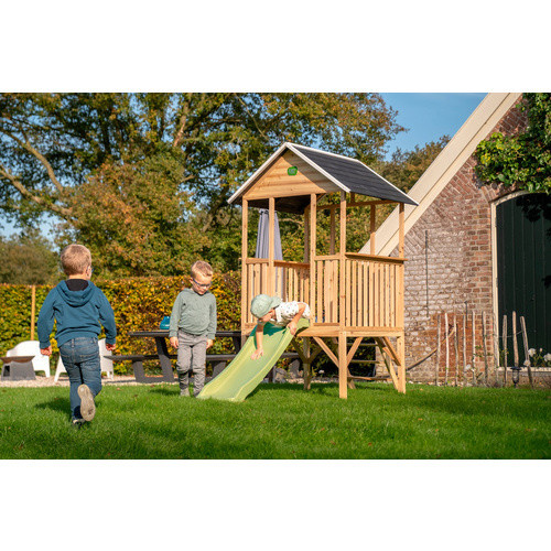 EXIT Toys Holzspielhaus Panorama 300 mit Rutsche in Braun - Bild 2
