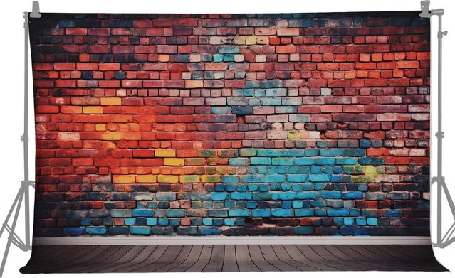 Andoer Fotografie Hintergrund Portrait Bunte Ziegelwand Breite: 210 cm, Höhe: 150 cm - Bild 1