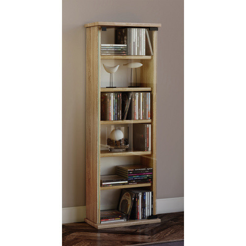 VCM Vetro CD Regal aus Holz in Braun mit ESG-Sicherheitsglastüren, B: 31 cm, H: 91,5 cm, T: 18 cm - Bild 3