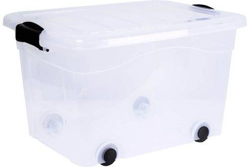 Siena HOME Aufbewahrungsbox Anzio transparent mit Deckel und Rollen, 40l, B/H/T: 53 x 32 x 40 cm - Bild 1