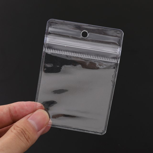HMC 20 Stück transparente PVC-Abschlussbeutel mit Reißverschluss und Loch für Schmuck und Lebensmittel - Bild 1