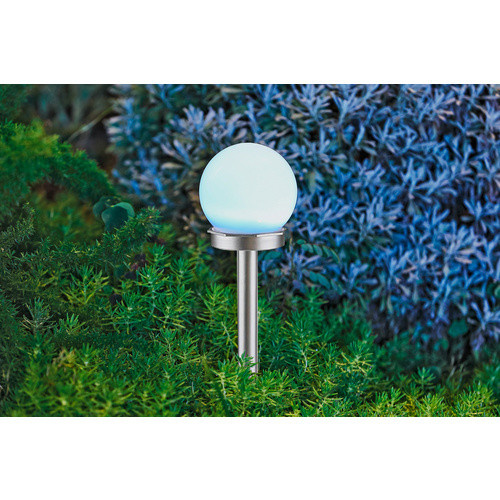 CASAYA LED-Solarkugelleuchte Marla Mini 3er-Set in Silber und Weiß mit kaltweißem Licht, Durchmesser: 10 cm, Höhe: 30 cm - Bild 2