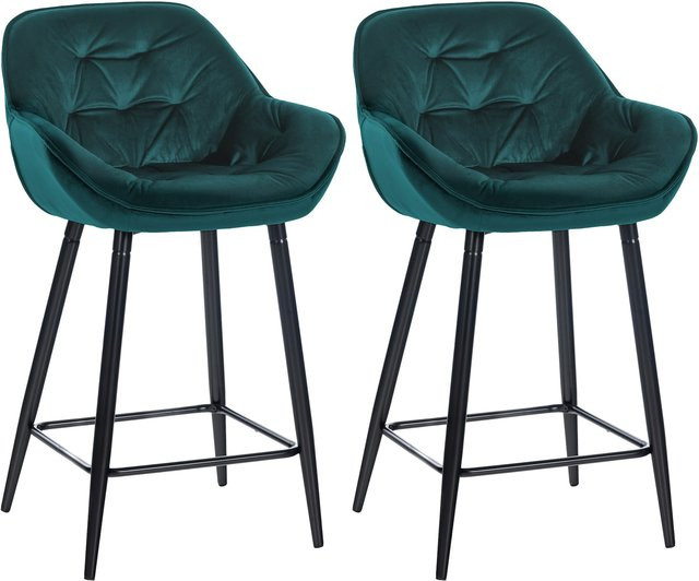 CLP 2er Set Barhocker Gibson aus Samt mit Fußstütze, Sitzhöhe: 76 cm - Bild 1