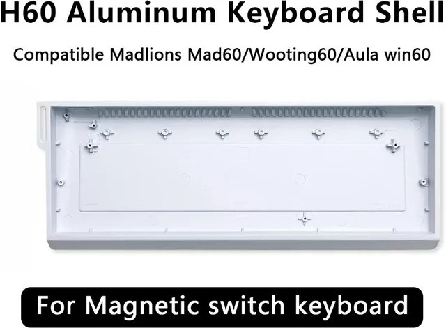 GH60 Aluminium-Tastaturgehäuse für 60 % Layouts, kompatibel mit Mad60, Wooting60HE, Raven61 und Win60 GT60, in Schwarz oder Weiß - Bild 1