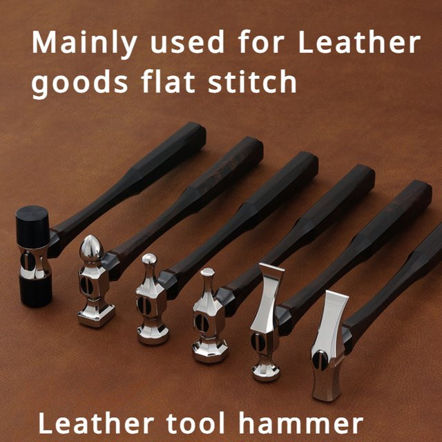 Edelstahl Hammer für Lederhandwerk und DIY-Lederwaren in Schwarz - Bild 1