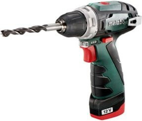 Metabo Akku-Bohrschrauber PowerMaxx BS Basic 12V mit 2 Akkus und Ladegerät in Grün, Schwarz, Grau und Rot - Bild 1