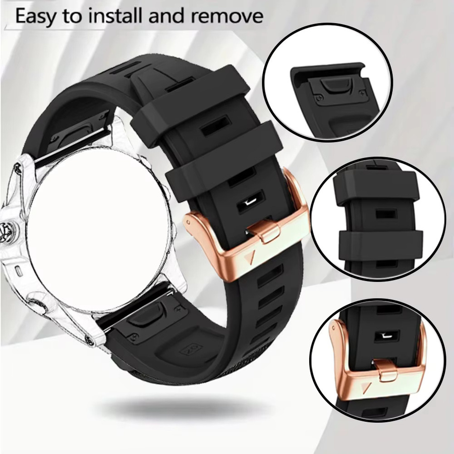QuickFit Uhrenarmband Silikon, 20 mm, Schwarz - Bild 1
