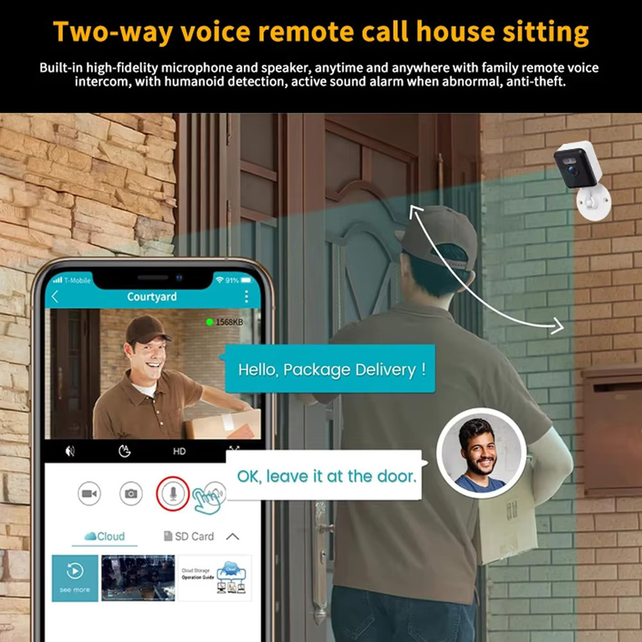 AHCVBIVN Mini WLAN-Kamera mit 5MP HD-Videoüberwachung, kabellose IP-Kamera für Innenräume mit Bewegungserkennung und App-Steuerung via Tuya für dein Smart Home oder als Babymonitor - Bild 3