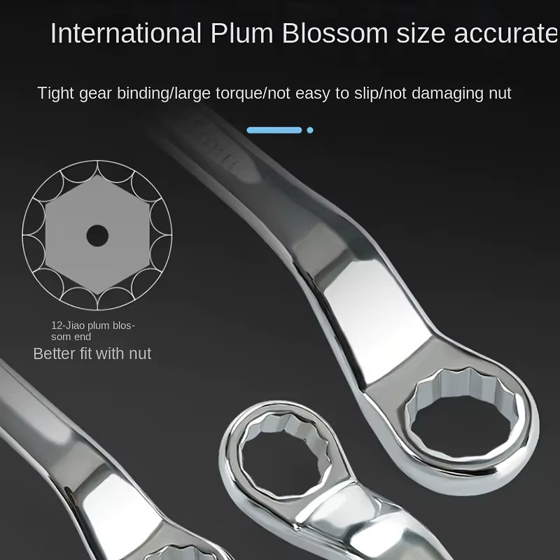 LouCnloin Dual-Kopf Pflaumenschlüssel aus Chrom-Vanadium-Stahl in Silber - Bild 4