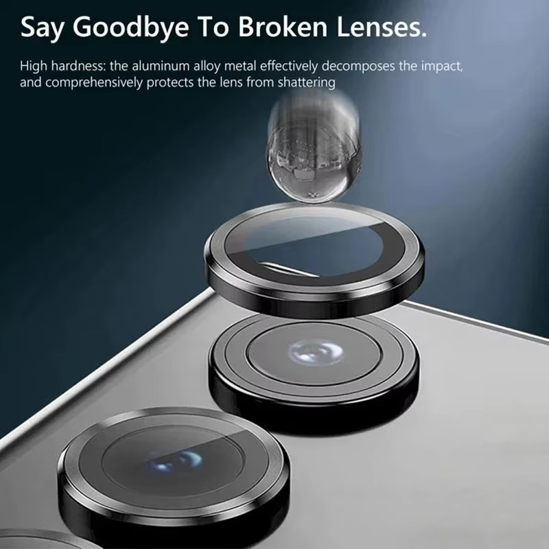 Kamera Schutzfilm aus gehärtetem Glas mit Metallring für Samsung Galaxy A55 A35 A25 A15 4G 5G - Bild 2