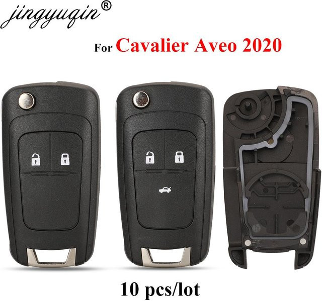 Jingyuqin 10er Set Flip Fernbedienung Auto Schlüssel Gehäuse in Schwarz für Chevrolet Cavalier, Aveo, Buick Excelle und Opel (2/3 Tasten) - Bild 1