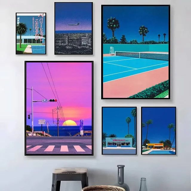 Retro H-Hiroshi Nagai Anime Kunst Poster Wasserdichtes HD Wandtattoo zur ästhetischen Raumdekoration für dein Wohnzimmer - Bild 1