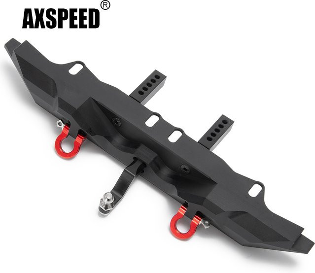 AXSPEED Heckstoßstange mit D-Ringen und Anhängerkupplung, Metall, Schwarz - Bild 1