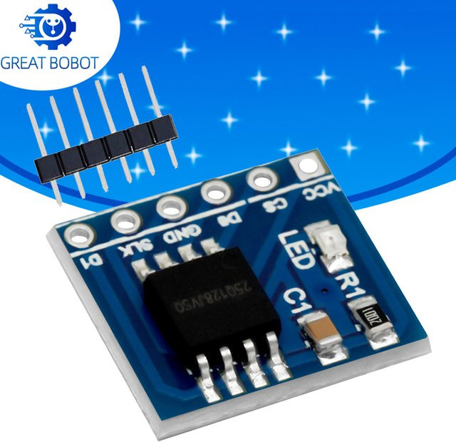 Baishundianzi W25Q128 Flash NorFlash Speichermodul 128 Mbit 8 MByte mit SPI-Schnittstelle in Blau für STM32 - Bild 1