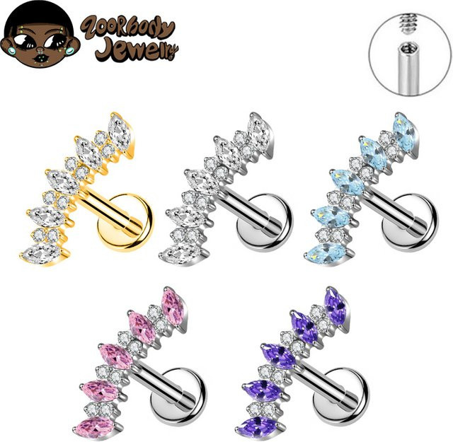ZOOR Helix-Piercing Titan, Marquise-Zirkonia, Damen - Bild 1