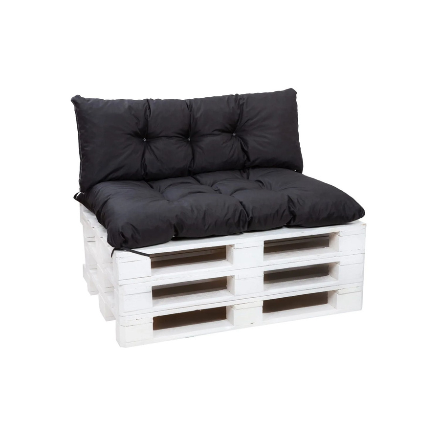 Setgarden Palettenkissen Set mit Sitzkissen und Rückenkissen in Schwarz, B/T: 120 x 50 cm und 120 x 40 cm - Bild 2