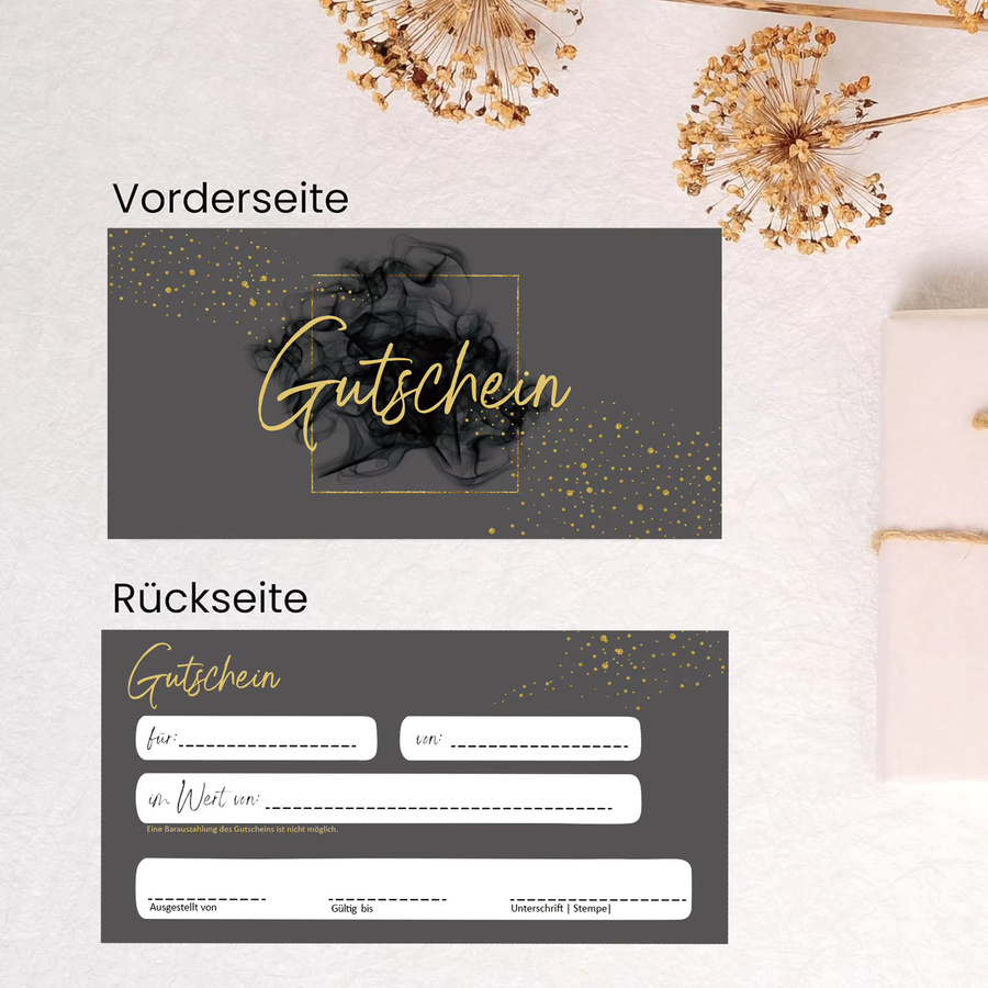 30 Stück leere Gutscheinkarten aus Papier in Grau zum Ausfüllen für Unternehmen und Gastronomie - Bild 2