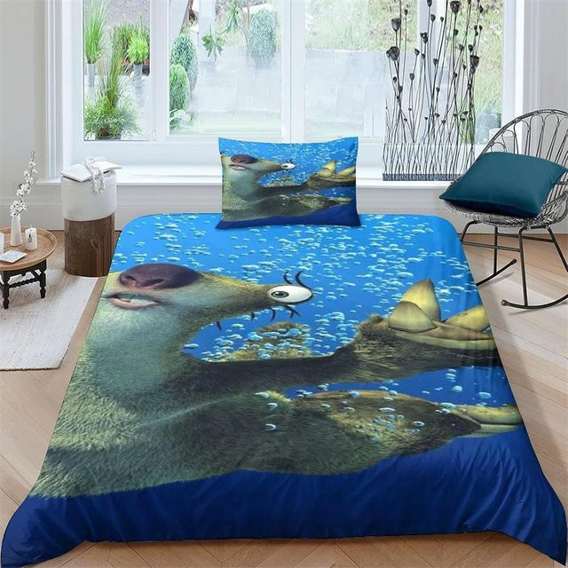 Lodestar Eiszeit Bettwäscheset mit 3D-Druck, Blau, B/H: 150 x 200 cm - Bild 1