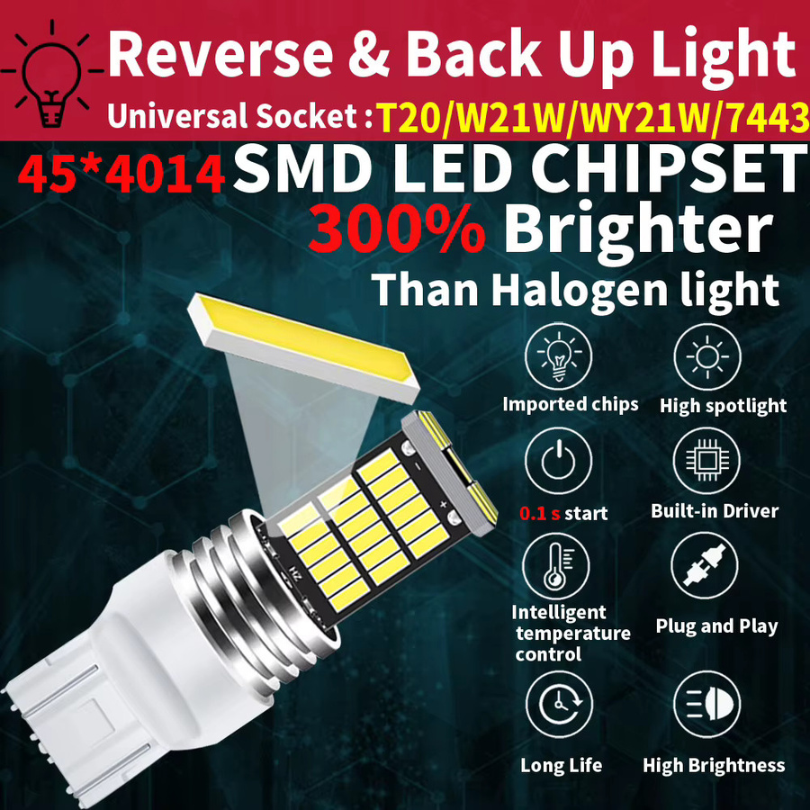 Neallor LED Rückfahrlicht Set T20 7443 W21/5W Canbus in Weiß, 2 Stück - Bild 2