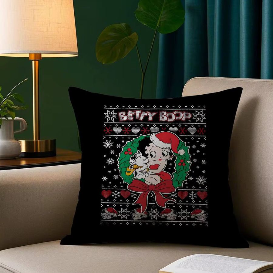 B-Bettys-boops Weihnachts-Kissenbezug aus kurzem Plüsch mit doppelseitigem Druck für dein Sofa und deine Dekoration - Bild 4