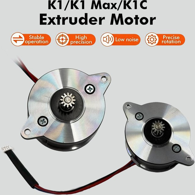 Creality K1 Extruder-Schrittmotor mit 12-Zahn-Zahnrad für K1, K1C, K1 Max und Ender 3 V3, V3 Plus in Silber - Bild 1
