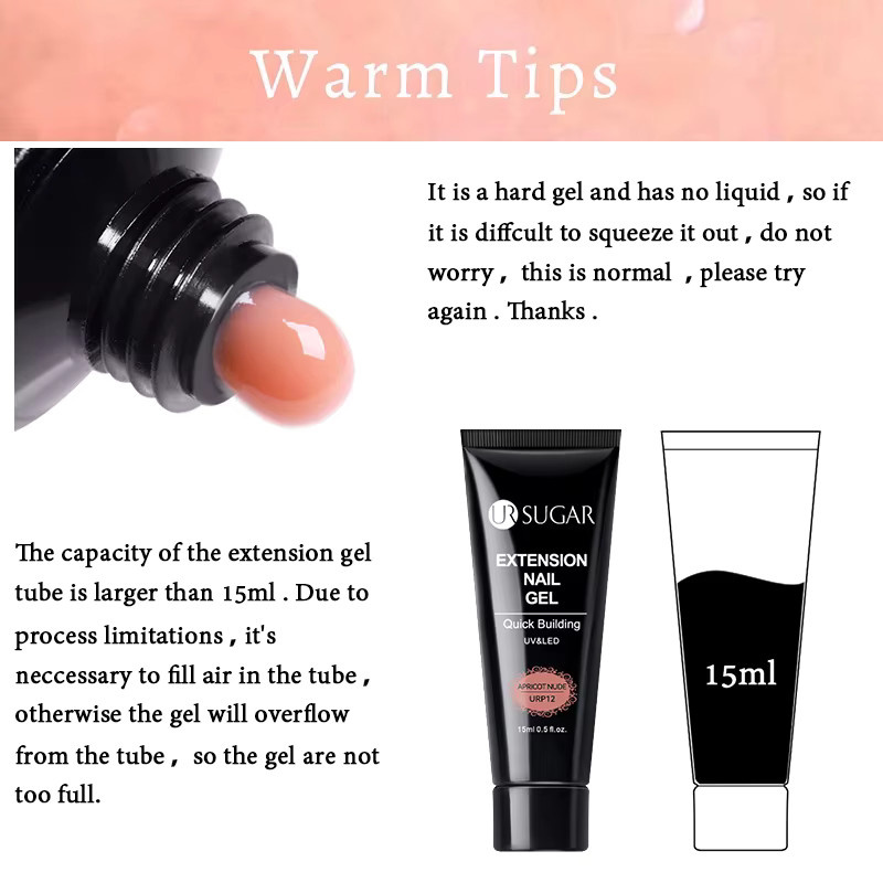 UR SUGAR Quick Extension Nagelgel, 15 ml, Nude Pink Milk White - Bild 3