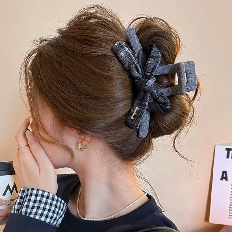 Meirade Haarnadel Plaid Bow Clip, Damen - Bild 3