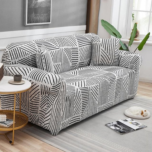 Bestbags Stretch-Sofabezug mit Grafikprint für Zweisitzer, waschbarer Möbelschutz in Multicolour, Breite: 145-185 cm - Bild 1