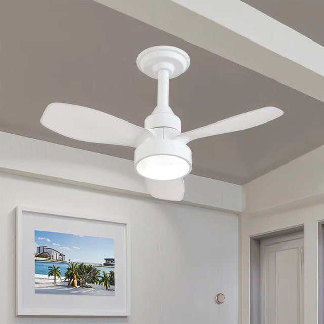 TLEDMP Deckenventilator mit Licht in Weiß für Schlafzimmer, Küche und Esszimmer mit Fernbedienung und Timer - Bild 1