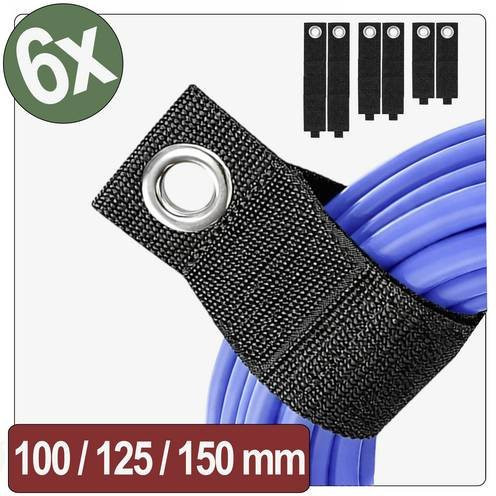 Quadrios 26CA806 Klett-Gurt aus Nylon in Schwarz, 6er-Set - Bild 1