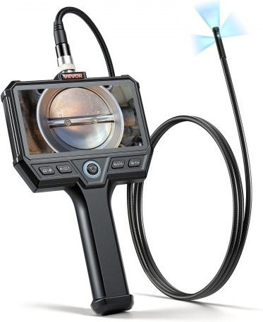VEVOR Triple Lens Endoskopkamera mit 5 Zoll HD IPS Bildschirm, IP67 wasserdichte Inspektionskamera mit 8X Zoom und 5000mAh Akku, Schwarz - Bild 1