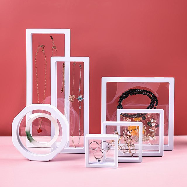 Transparente Schmuckverpackung aus Kunststoff mit PE-Film Suspension für Ringe, Anhänger und Perlen als Display-Box - Bild 1