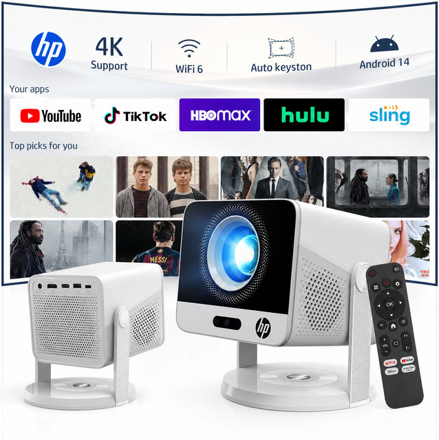 HP Mini-Projektor MC425 4K UHD Heimkino mit WLAN und Bluetooth in Weiß - Bild 1
