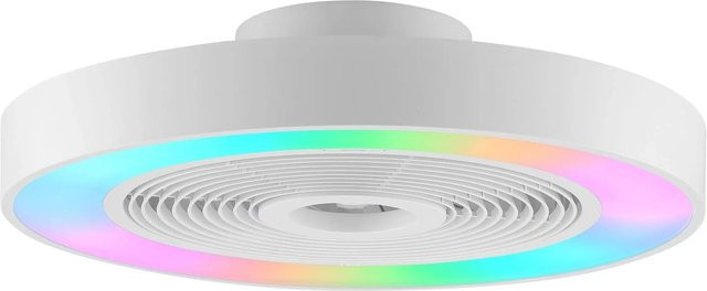 Brilliant LED-Deckenleuchte Catania mit Ventilator in Weiß, dimmbar mit Fernbedienung und Timer, Durchmesser: 48,6 cm - Bild 1