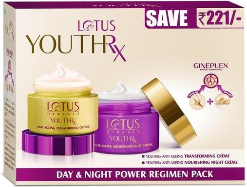 Lotus Herbals YouthRx Power Regimen Pack, Creme mit Peptide, Reife Haut - Bild 1