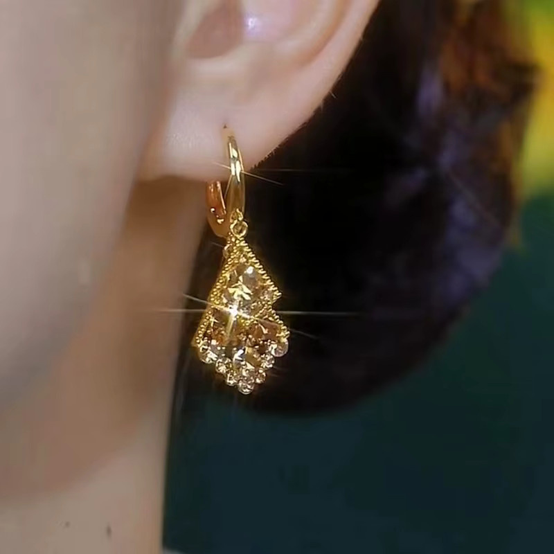 CHUHAN Ohrringe, Doppel Quadrat, Gold Farbe, Damen - Bild 3