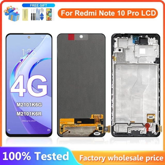 OLED/TFT LCD Display mit Touchscreen Digitizer Montage für Xiaomi Redmi Note 10 Pro 4G, Farbe: Schwarz, Modell M2101K6G M2101K6R - Bild 1