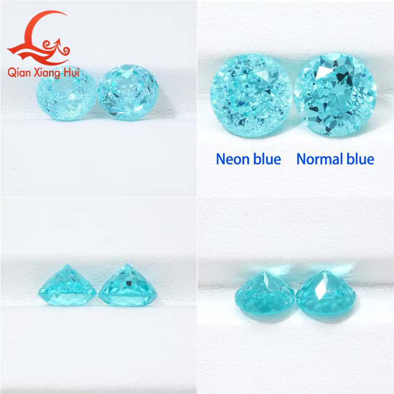 Qian Xiang Hui YAG Granat, neonblau, runde Form - Bild 2