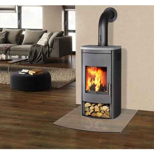 WAMSLER Kaminofen Konstanz in Grau aus Stahl mit 8 kW Leistung, B/T/H: 107,0 x 58,0 x 52,2 cm - Bild 2